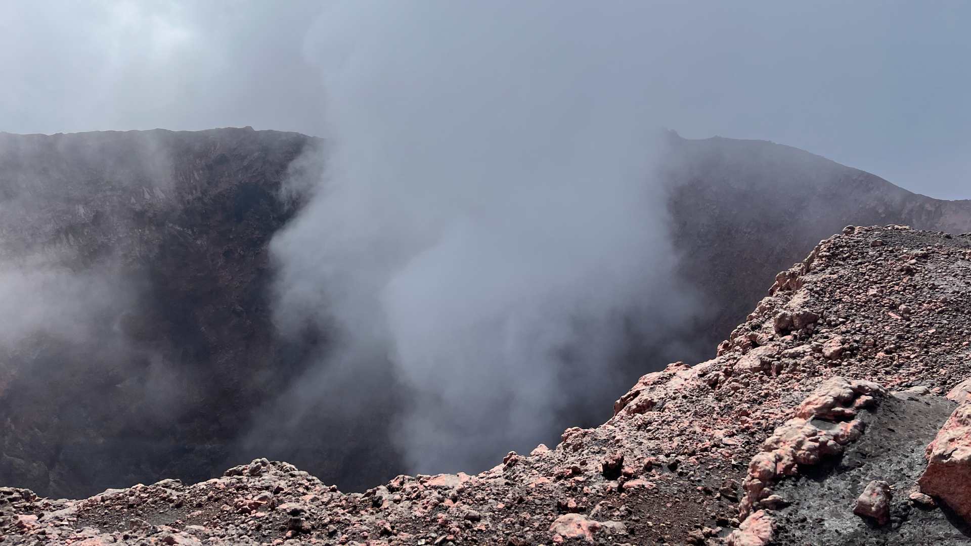 The crater of Mount Kerinci