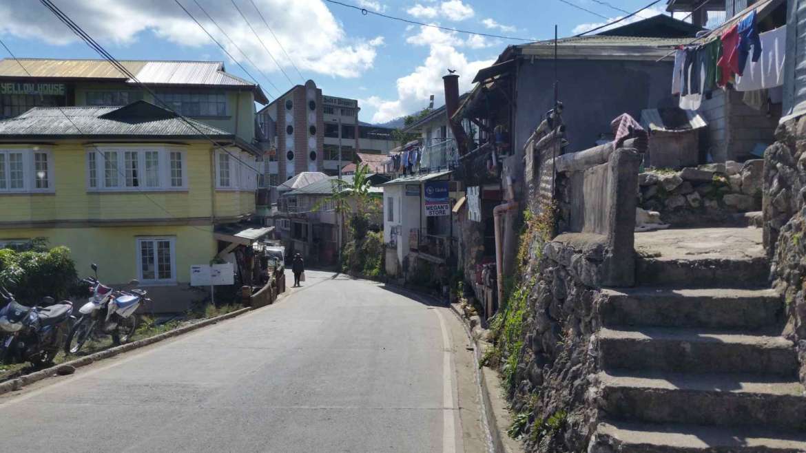 Sagada, Philippines, one of the main roads of the town