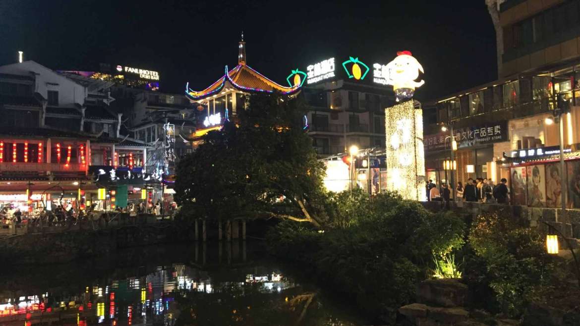 Guilin Karst Hills- Yangshuo- the Western Street at evening