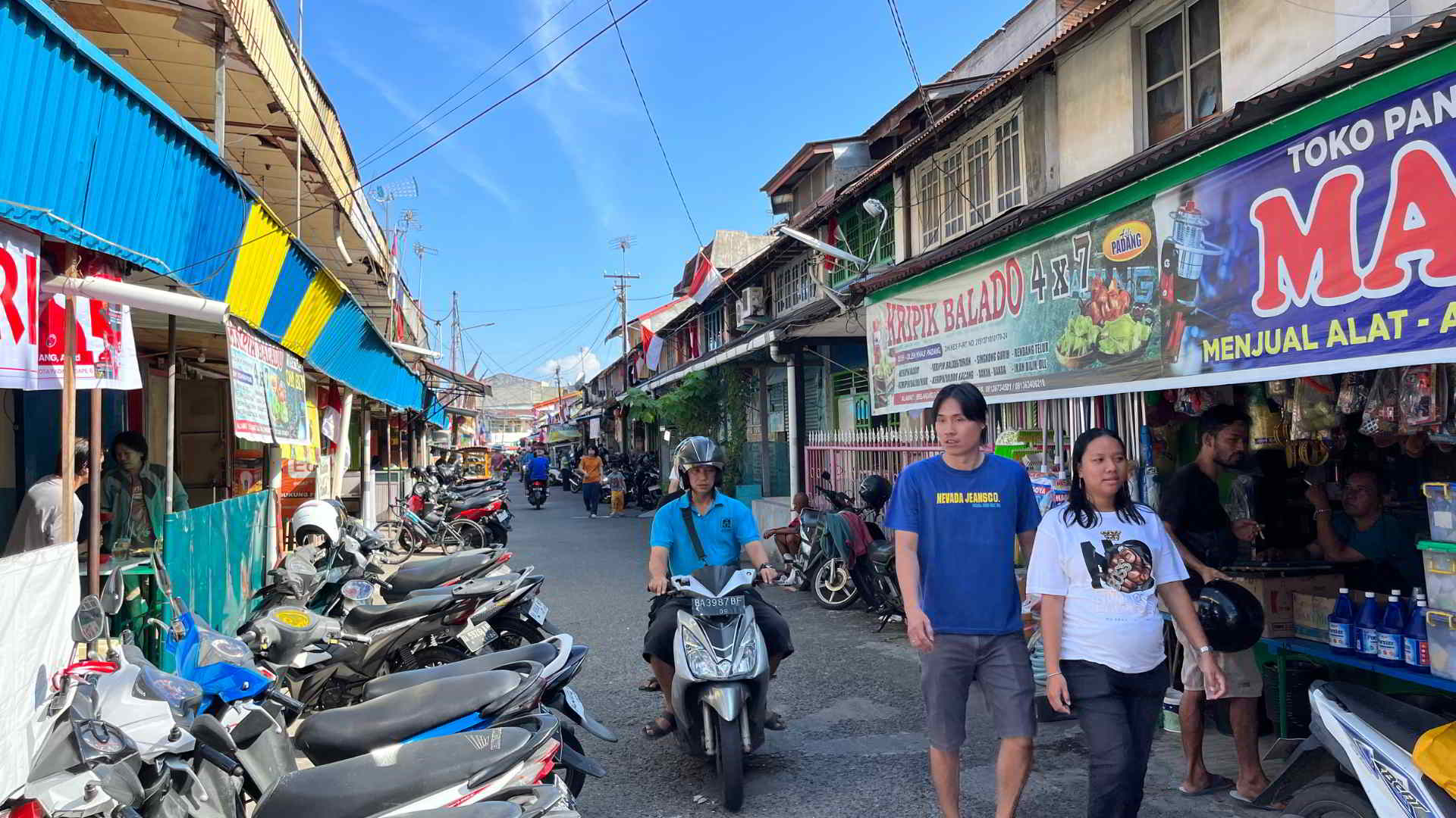 A local market street in Padang