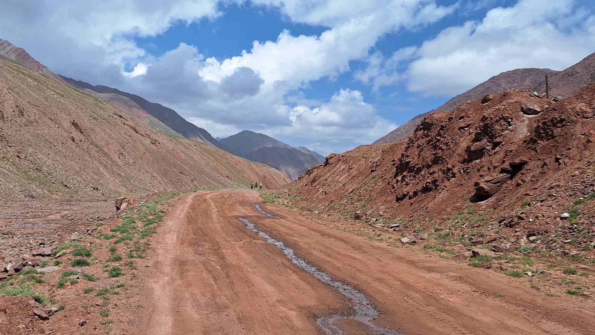 On the Pamir Highway in the no-man's land, Kyrgyzstan