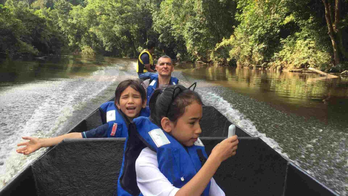 On a river boat cruise in Taman Negara
