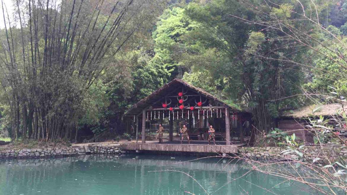 Guilin Karst Hills- Folk performance in Shiwai Taoyuan Scenic Area