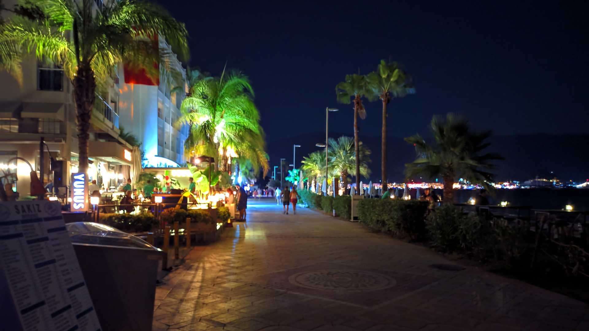 Evening walk along the seaside.