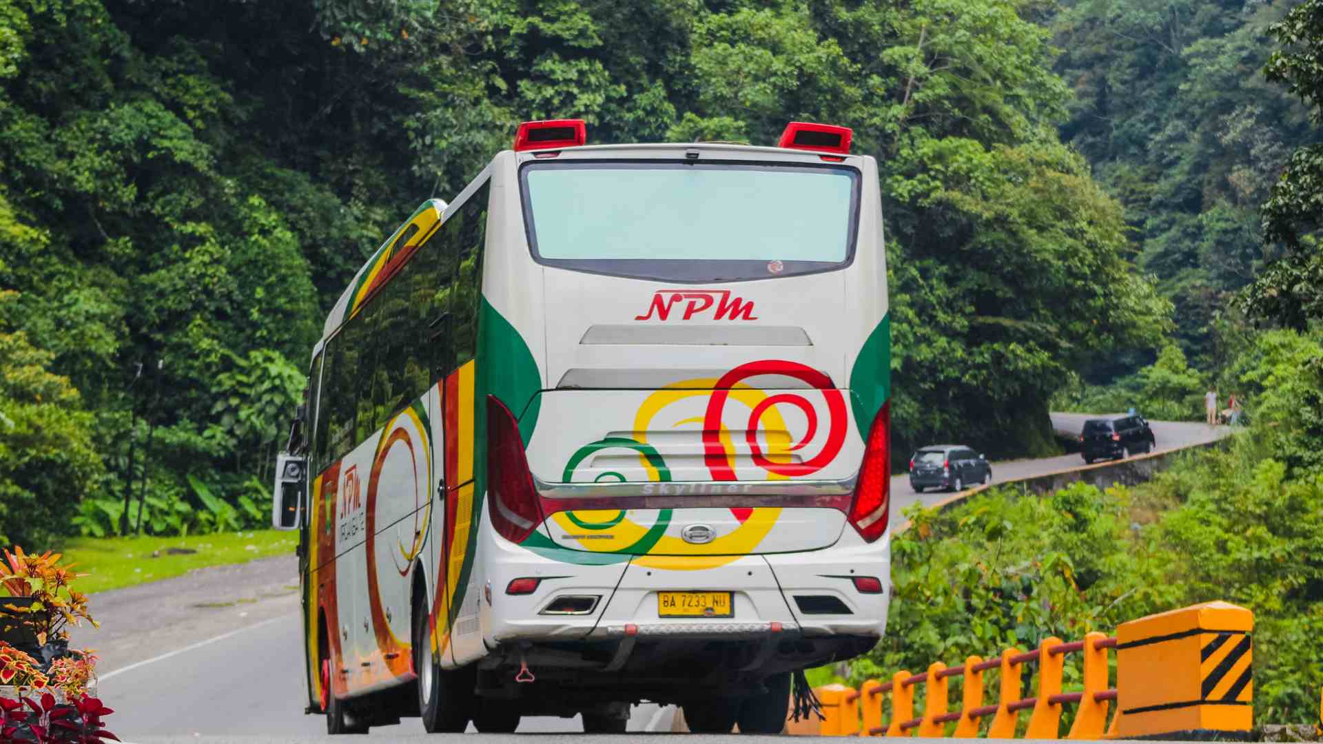 A bus from Padang to Bukittinggi