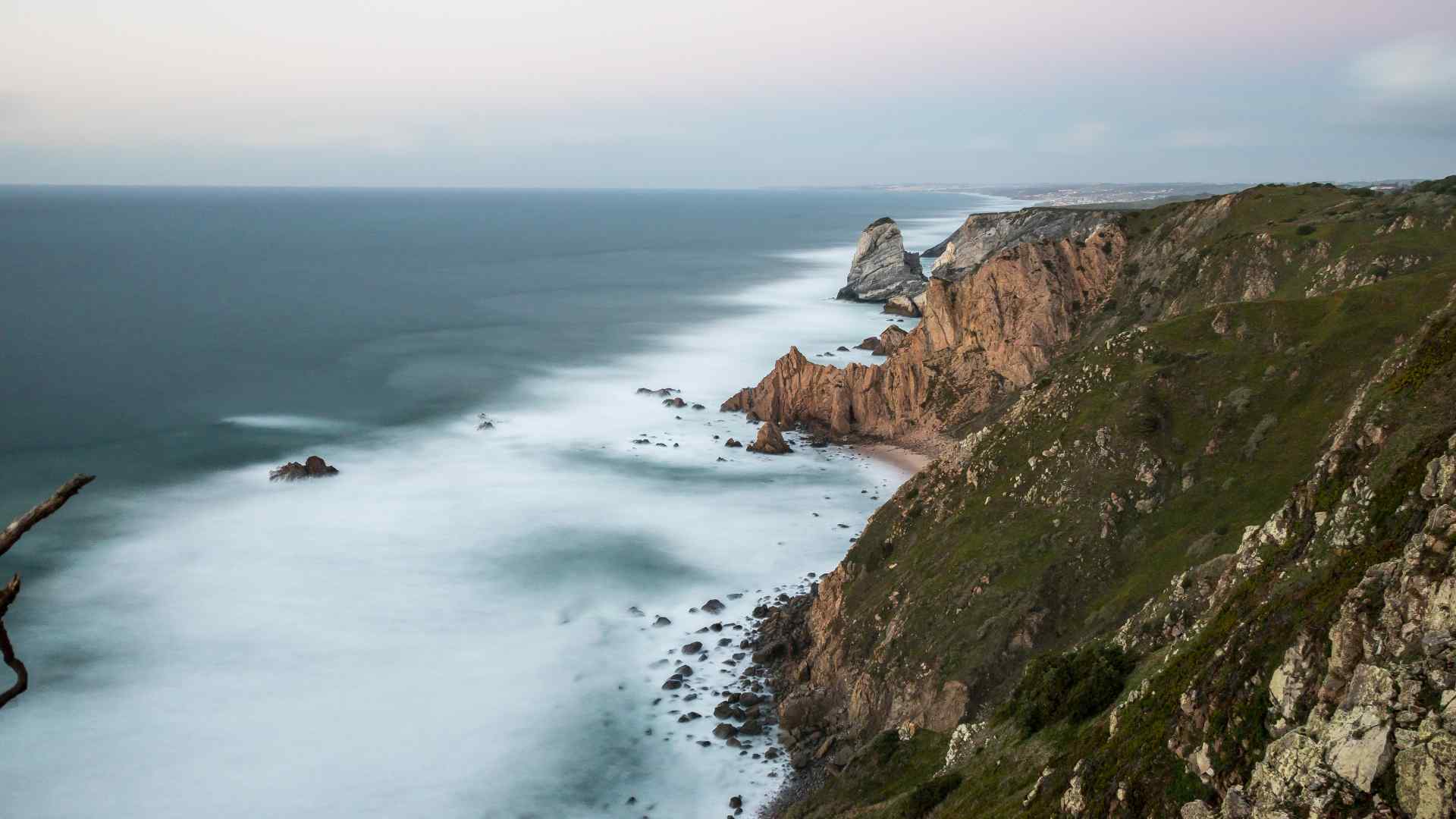 Rough ocean waters north of Cabo da Roca