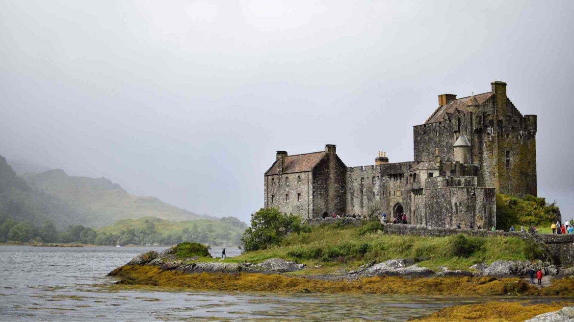 Exploring a castle in Scotland, Britain