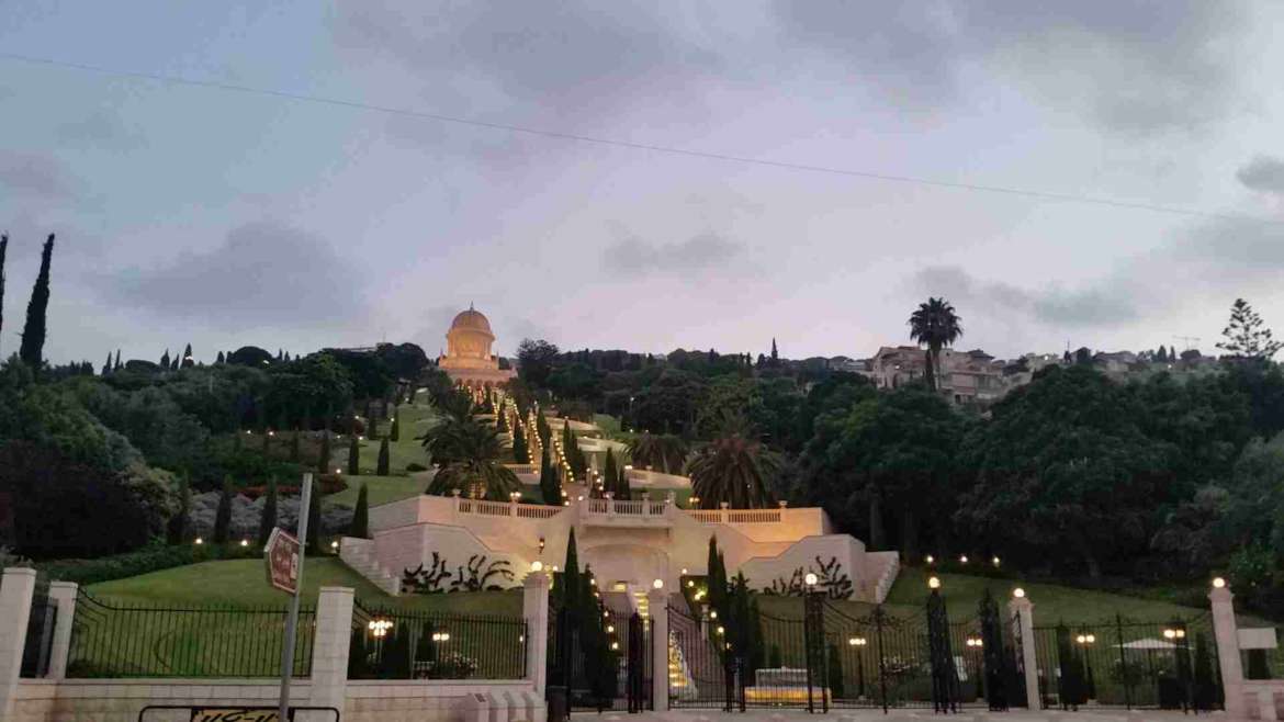 Israel itinerary- Haifa- evening in Bahaii Gardens
