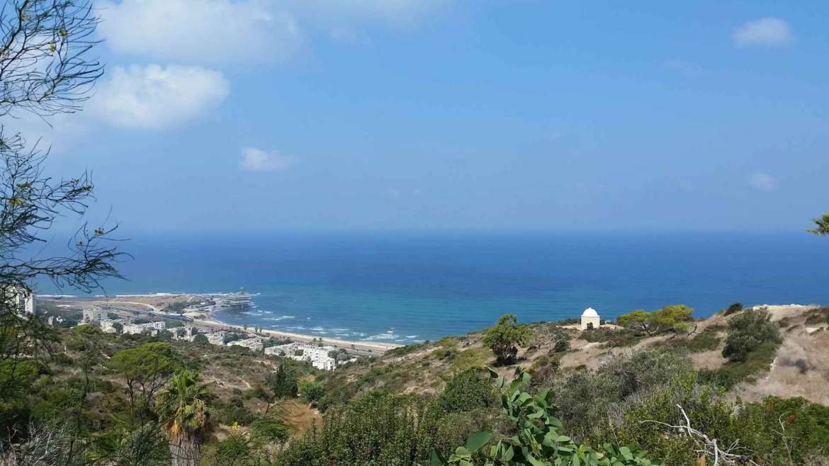 Israel itinerary- Mount Carmel- a view to Stella Maris Chapel and the Mediterranean Sea