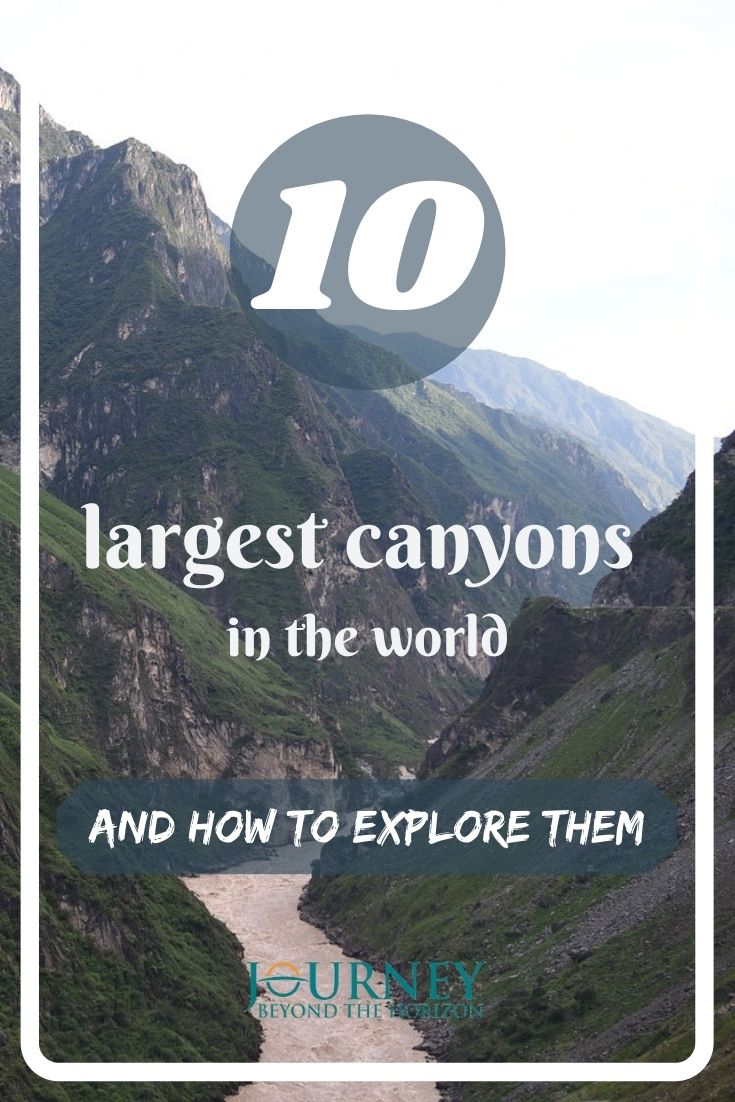 A guide about the 10 largest canyons in the world- what makes them the largest, and how to reach and explore them.