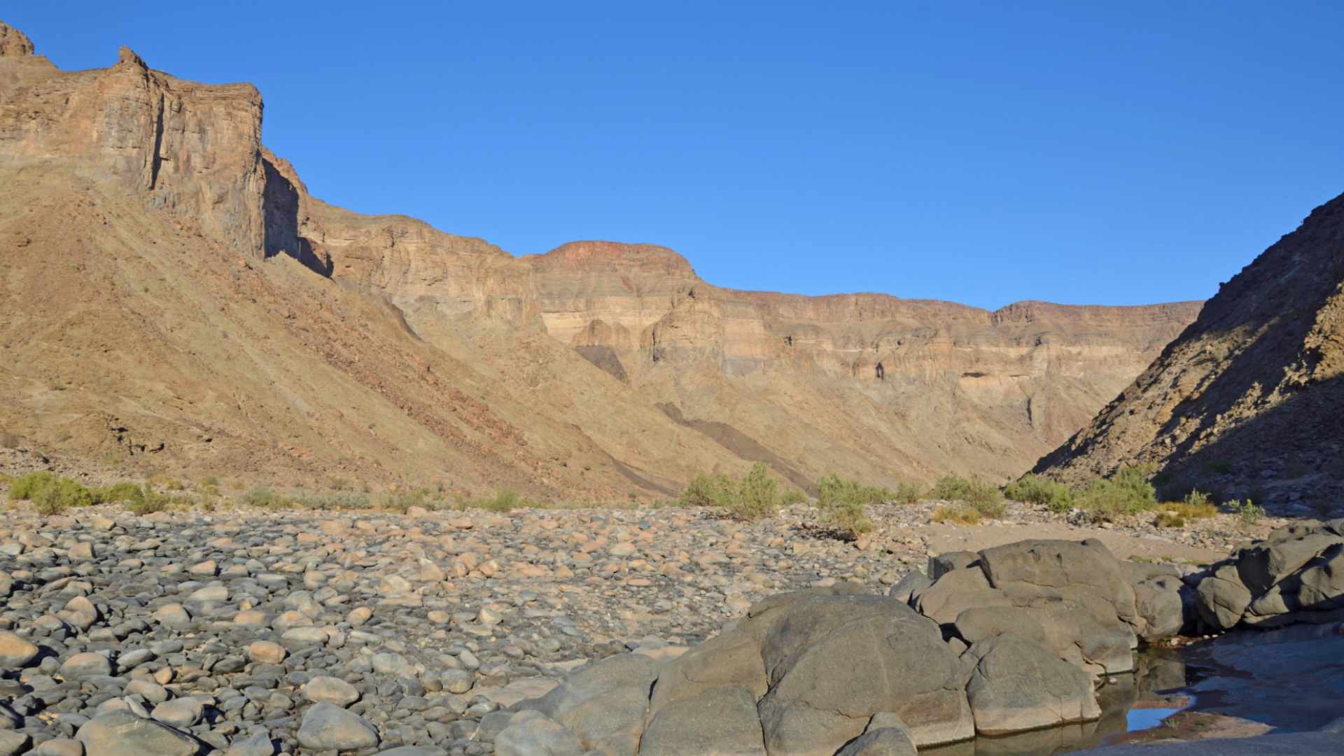 The trail of the Lower Fish River Canyon