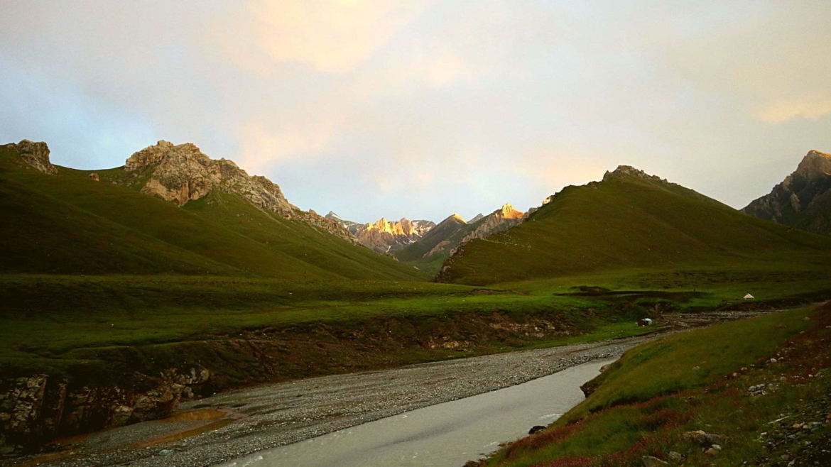 Valley north of Tielimaiti Pass in Narat Range of Tianshan