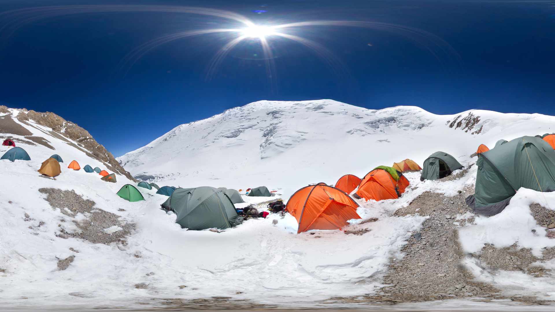 A mountaineering camp on the way to Lenin Peak