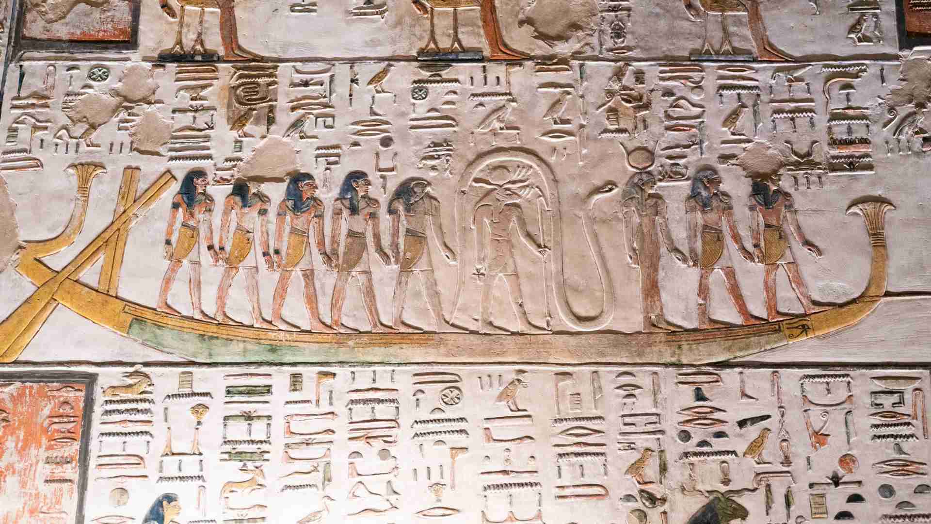 A story from ancient Egypt with a boat on the Nile