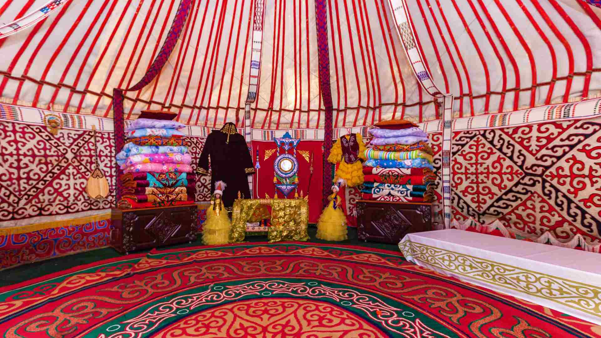 Interior of an yurt