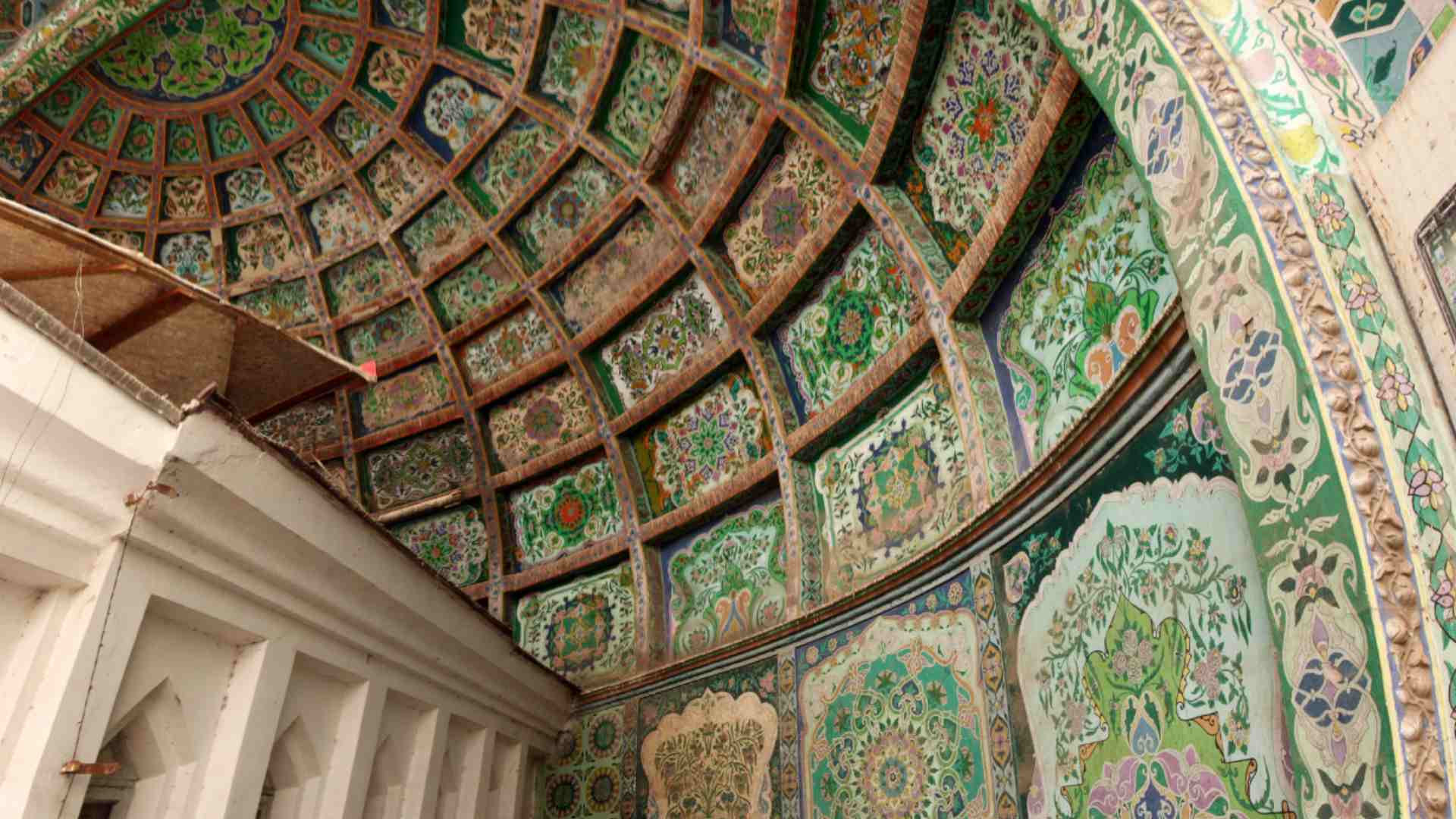 Decorations in a traditional market in Khujand