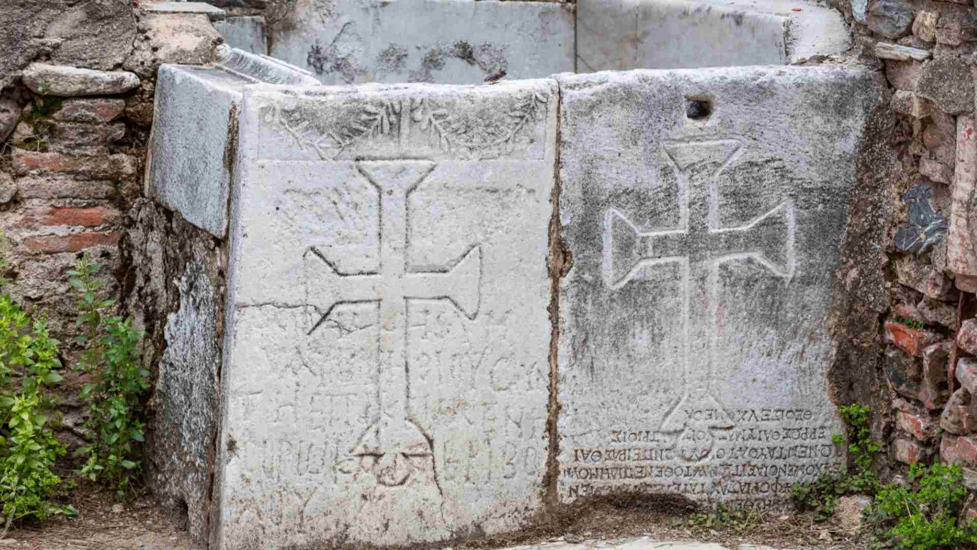 Christian crosses among other religion's symbols
