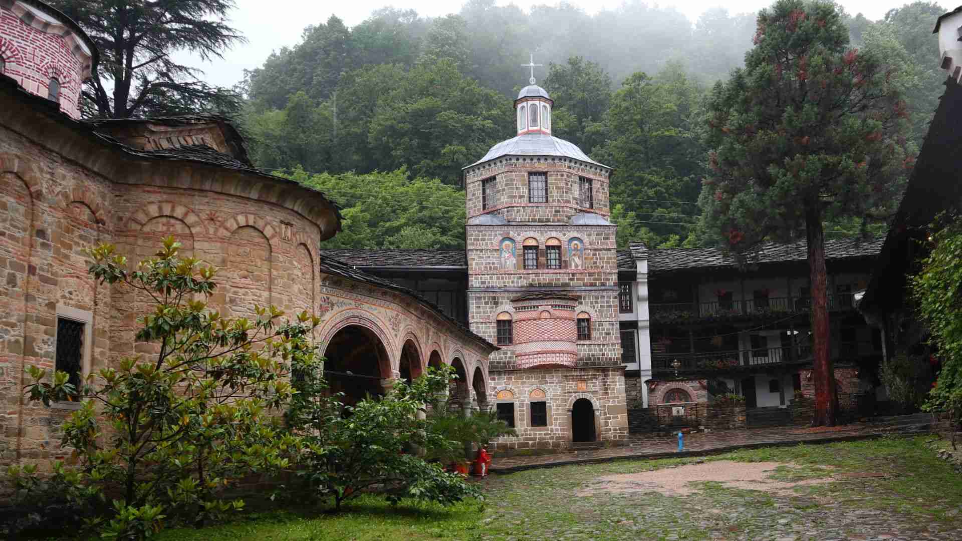 The church and the tower in Troyan Monastery