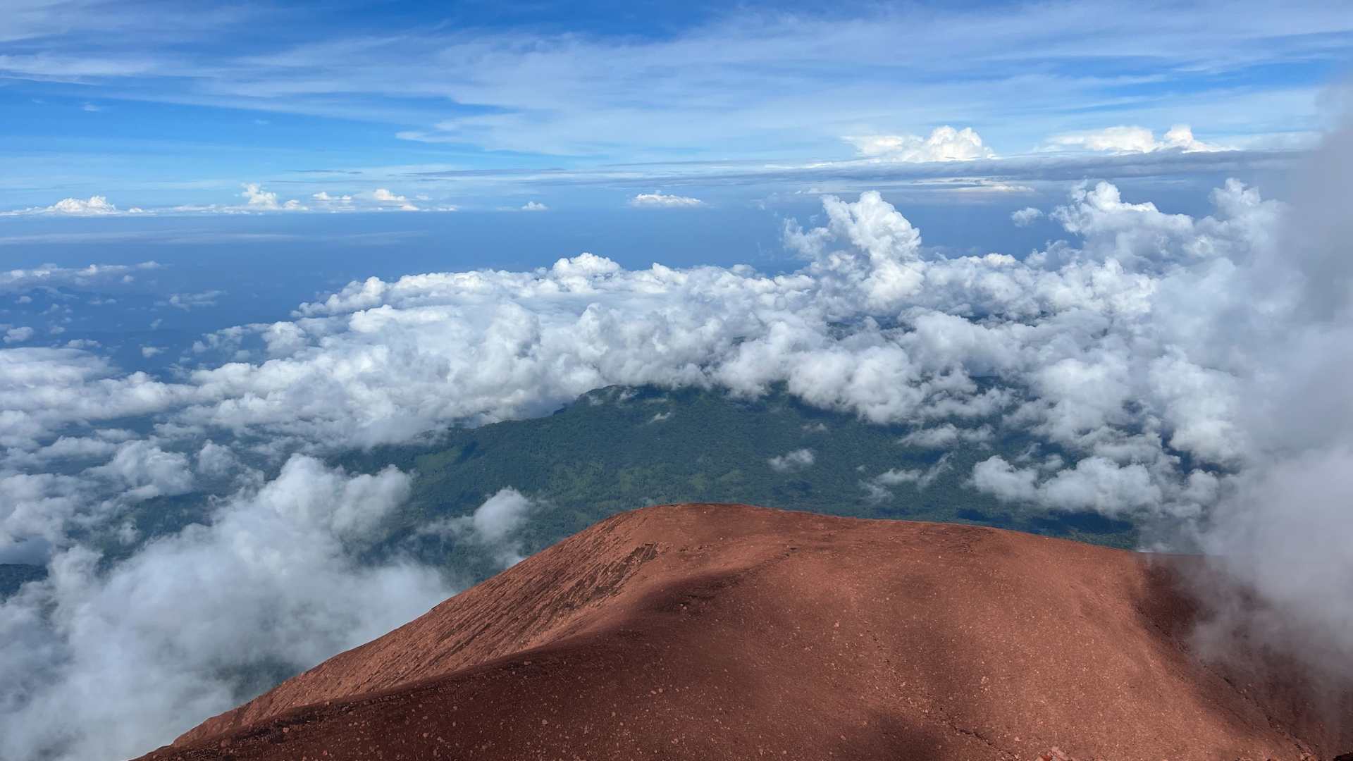 Panoramic views from the top of Mount Kerinci